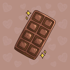 Cartoon vector illustration of chocolate bar