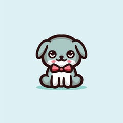 Cute Puppy Dog Cartoon Mascot Animal Vector Logo Design illustration