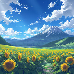 sunflowers in the mountains