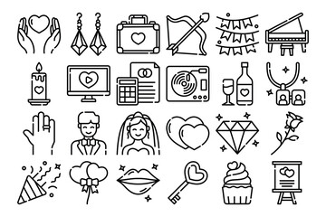 Wedding Icon Pack Vector