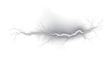 Fototapeta premium Realistic lightning strikes on transparent background, adding drama and intensity to your designs