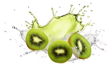 Poster kiwi fruits on white background © jajuji