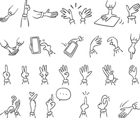 人差し指を動かすアニメーションが作れるパーツ素材　セット　イラスト素材
