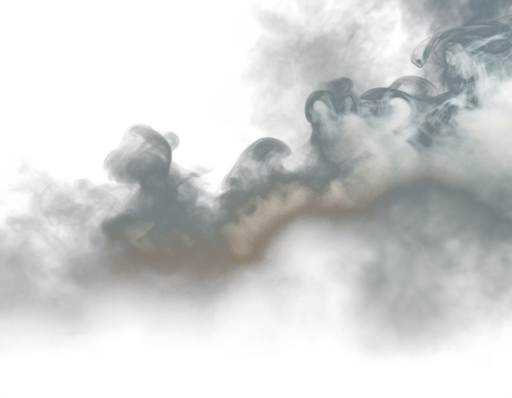 Realistic fog effect on transparent background, enhancing atmosphere and adding depth to your designs