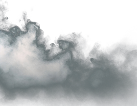 Realistic fog effect on transparent background, enhancing atmosphere and adding depth to your designs
