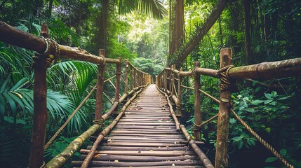 a small bridge over a small stream in a forest area.