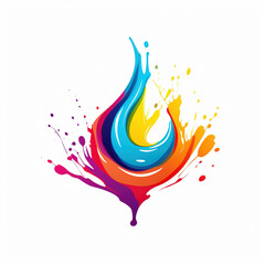 HOLI logo,  typography, , Pop Art ,colorful Business style Logo, abstract colors, rainbow colours ,Indian festival Holi , professional cute photography ,Vector Illustration, watercolor,water splash