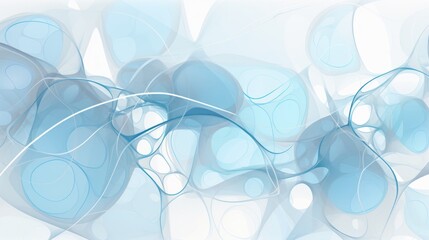 Abstract Blue and White Circular Bubble Overlaps on a Gradient Background