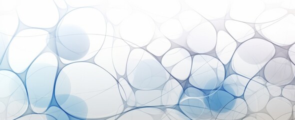 Abstract Blue and White Circular Bubble Overlaps on a Gradient Background