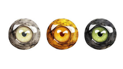 Cats Eye Stone Set isolated on white png transparent background