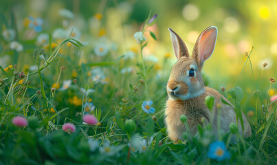 easter bunny in the grass