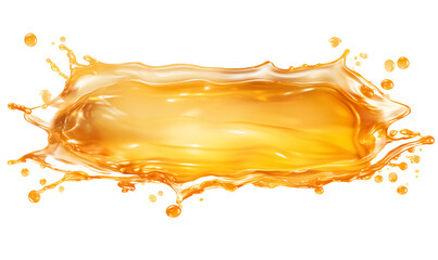 Captivating golden honey splash suspended in mid air, isolated on pristine white background
