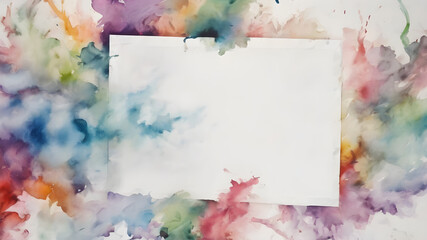 Artifical Intelligence generated creative Abstract watercolor background template. AI generated image