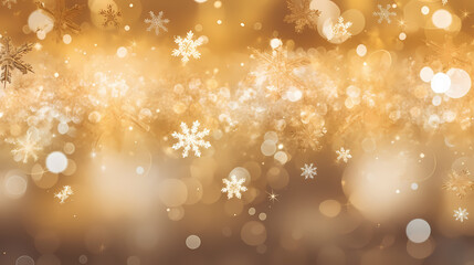 Beautiful winter Christmas glowing background with falling snowflakes, winter background