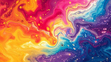 abstract background with multi colors bubbles liquid, generative ai
