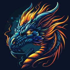 dragon character for t-shirt mockup design