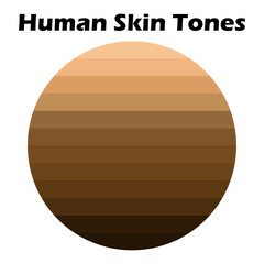 Collection Color palette, Skin tones. Flat vector illustration. skin color infographics. Skin tone, vector icon. Abstract design element. Skin color palette level icon vector design.