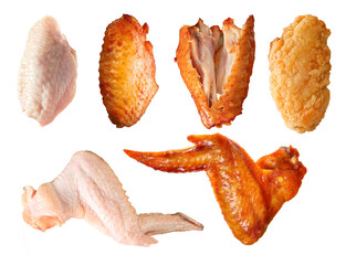 chicken wings Chicken barbecue and fried chicken restaurant food elements collection PNG format