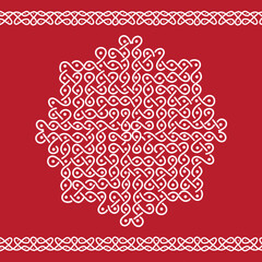Sikku Kolam | 12 X 12 dots | with Deepta Border