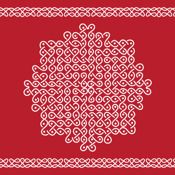 Sikku Kolam | 12 X 12 dots | with Deepta Border