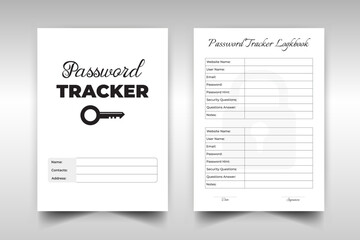 Password tracker logobook kdp interior template design