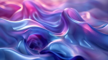 Obraz premium Abstract background 3D, shiny plastic waves with purple blue textures