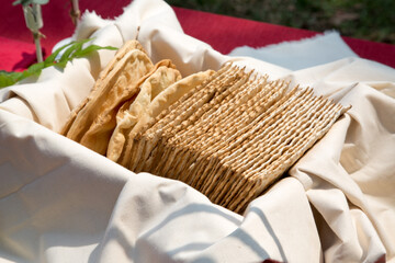cuisine and table setting during a Jewish festival