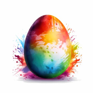 colorful Easter Eggs isolated against a white background