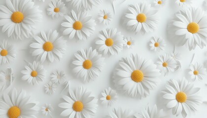 3D chamomile flower pattern design