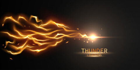 Fototapeta na wymiar lightning light effect background realistic flash with lightning electric explosion vector illustration