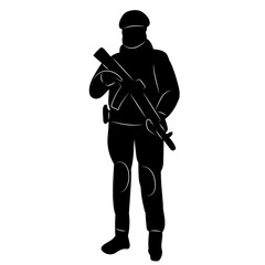 soldier silhouette on white background