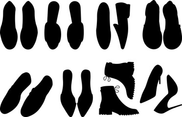 shoes silhouette on white background, vector