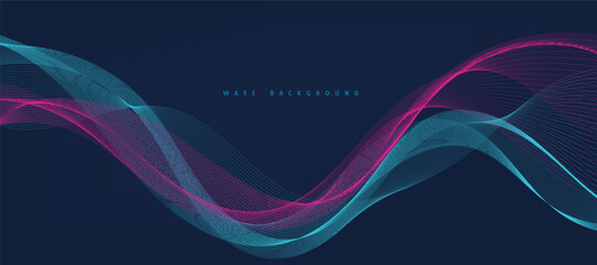 Abstract digital technology futuristic wave background.