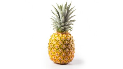 A piece of pineapple isolated studio light on the white background