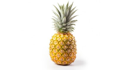 Obraz premium A piece of pineapple isolated studio light on the white background