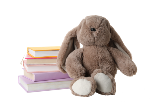 PNG, children's book, with toys, isolated on white background.