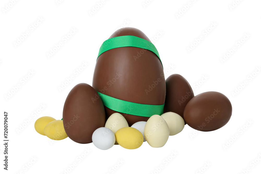 Sticker PNG,Chocolate eggs, isolated on white background