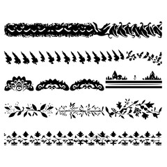 Obraz premium border, pattern, vector, ornament, frame, design, decoration, set, vintage, floral, element, black, decor, art, illustration, lace, ornate, line, decorative, swirl, silhouette, style, flower, page, re