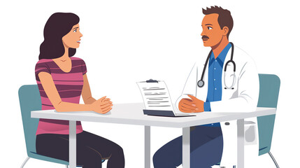 Obraz premium General practitioner examining a patient, portrayed in a classic medical setting