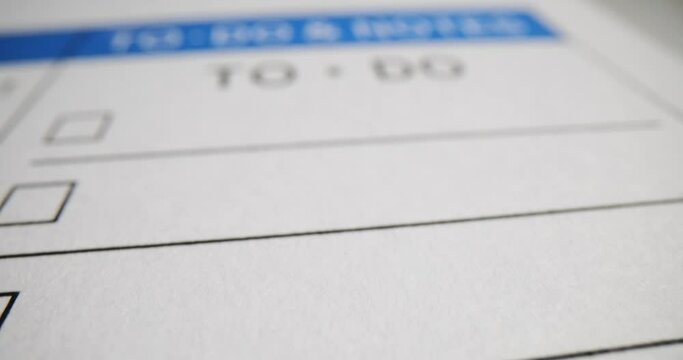 Blank white to-do list with mark