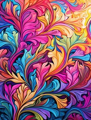 Psychedelic Landscape: Trippy Swirls of Vibrant Abstract Patterns
