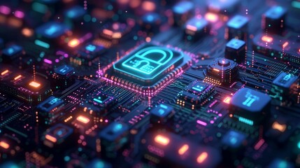 Obraz premium Konzept für Cybersicherheit, Datenschutz und Geschäftsprivatsphäre