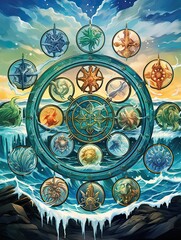 Coastal Art Print: Aquatic Love - Artistic Zodiac Sign Interpretations