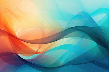 Colors of March, abstract background with teal, red and orange waves with copyspace for your text. March background banner for special and awareness day, week or month