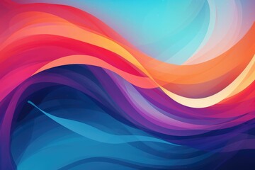 Colors of March, abstract background with teal, red purple, and orange waves with copyspace for your text. March background banner for special and awareness day, week or month