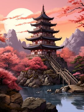 Modern Asian Pagoda Landscapes: Captivating Oriental Temple Designs