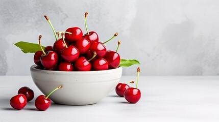 A bowl ripe cherries