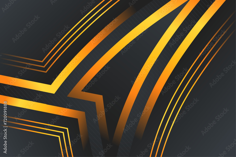 Poster abstract wallpaper. three dimensional golden gradient and black background. diagonal line pattern in