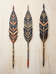 Boho Feather and Arrow Patterns: Tribal Symbols Wall Art D�cor