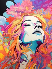 Bold Monoline Portraits: Vibrant Landscapes Exploring Colorful Monoline Art